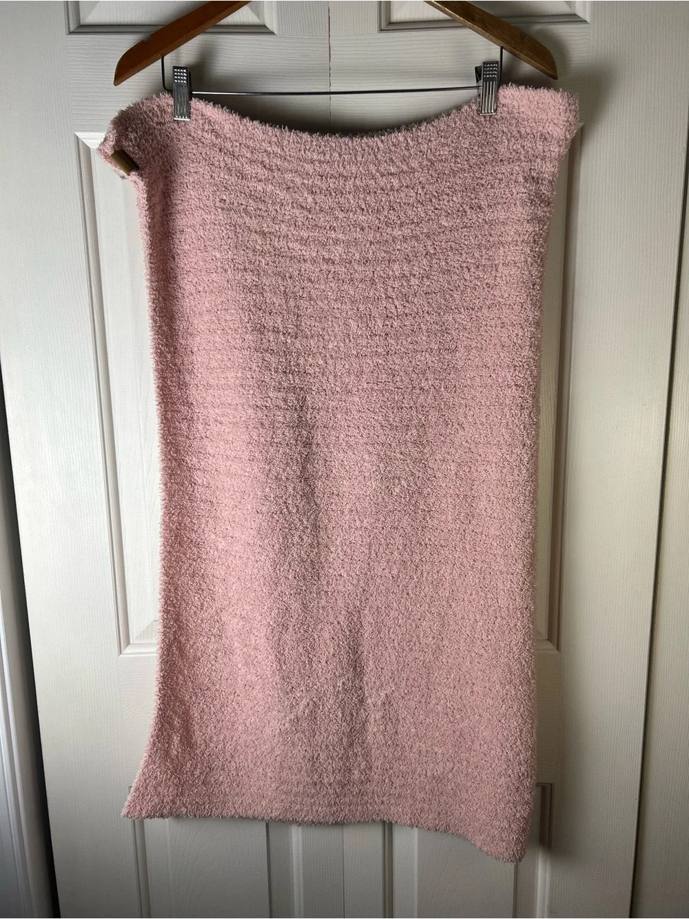 Bearpaw Pink Chenille Baby Blanket Sweater Knit Soft Ribbed Security Lovey
